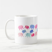 Whimsical Colorful Elephants Coffee Mug コーヒーマグカップ (左)