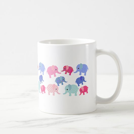Whimsical Colorful Elephants Coffee Mug コーヒーマグカップ (右)