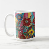 Whimsical Colorful Flowers Artistic Coffee Mug コーヒーマグカップ (左)