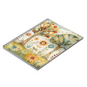 Whimsical Colorful Hippie Boho Trees | ノートブック (左側)