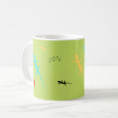 Whimsical Colorful Lizards Green Coffee Cup コーヒーマグカップ (正面左)