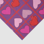 Whimsical Colorful Purple Pink and Red Hearts 薄葉紙 (詳細)