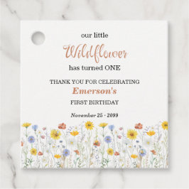 Whimsical Colorful Wildflower 1st Birthday Party フェイバータグ