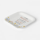 Whimsical Colorful Wildflower 1st Birthday Party ペーパープレート (傾斜あり)