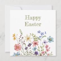 Whimsical Colorful Wildflower Bloom Happy Easter