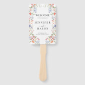 Whimsical Colorful Wildflower Wedding Program ハンドファン (正面)