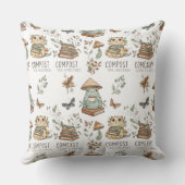Whimsical "Compost Your Expectations" Frog & Cat P クッション (裏面)