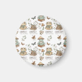 Whimsical "Compost Your Expectations" Frog & Cat P マグネット (正面)