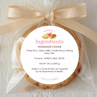 Whimsical Cookies Bakery Ingredient ラウンドシール