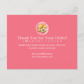 Whimsical Cookies Pink Cake Care Instructions サンキューカード (裏面)