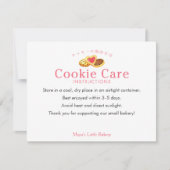 Whimsical Cookies Pink Cookie Care Instructions サンキューカード (正面)