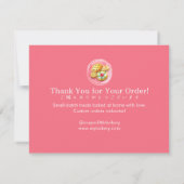 Whimsical Cookies Pink Cookie Care Instructions サンキューカード (裏面)