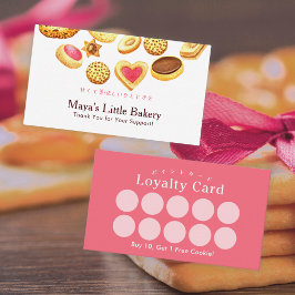 Whimsical Cookies Watercolor Bakery Loyalty 名刺