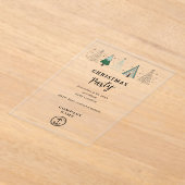 Whimsical Corporate Business Christmas Party  アクリル招待状 (レイダウン)