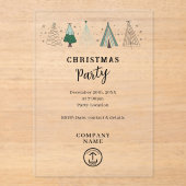 Whimsical Corporate Business Christmas Party  アクリル招待状 (正面)