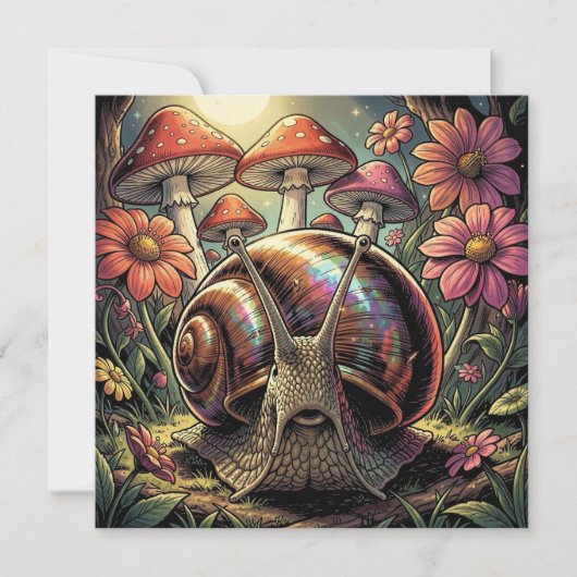 Whimsical Cosmic Snail & Mushroom Garden   (正面)