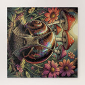 Whimsical Cosmic Snail & Mushroom Garden   ジグソーパズル (横)
