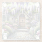 Whimsical Cottage Garden Pathway ガラスコースター (裏面)