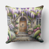 Whimsical Cottage Garden Pathway クッション (裏面)