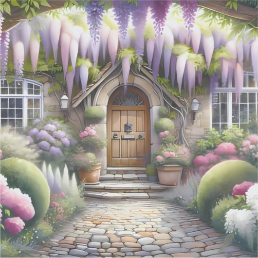 Whimsical Cottage Garden Pathway シール (正面)