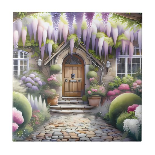 Whimsical Cottage Garden Pathway タイル (正面)