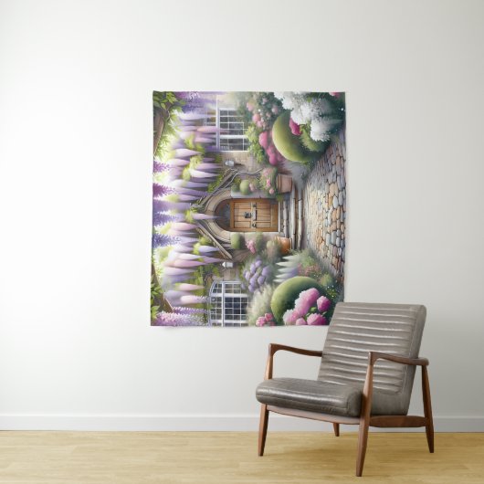 Whimsical Cottage Garden Pathway タペストリー (インサイチュ)
