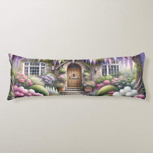 Whimsical Cottage Garden Pathway ボディピロー (正面)