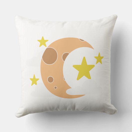    Whimsical Crescent Moon Pillow クッション (裏面)