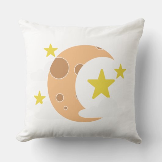    Whimsical Crescent Moon Pillow クッション (正面)