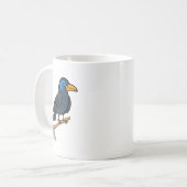 Whimsical Crow Brain Eye Mug | Dark Aesthetic Bird コーヒーマグカップ (正面左)