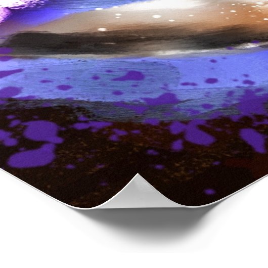 Whimsical Cup of Coffee Floral Personalized ポスター (角)