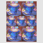 Whimsical Cup of Coffee Latte Espresso Decoupage 薄葉紙 (正面)