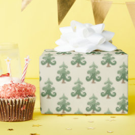Whimsical Curvy Christmas Tree Pattern ラッピングペーパー