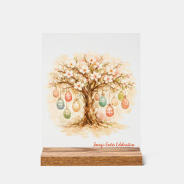 Whimsical Customizable Blooming Tree with Eggs アクリルサイン
