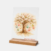Whimsical Customizable Blooming Tree with Eggs アクリルサイン (傾斜)