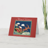 Whimsical cut paper Christmas card featuring Santa カード (正面)