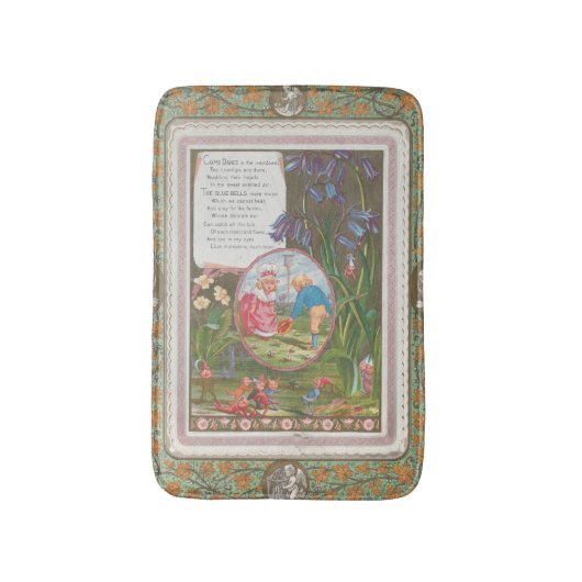 Whimsical Cute Antique Valentine, Kate Greenway バスマット (正面縦)