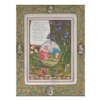 Whimsical Cute Antique Valentine, Kate Greenway ポスター