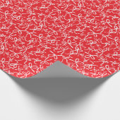 Whimsical Cute Black White Red Pattern Girly Gift ラッピングペーパー (角)