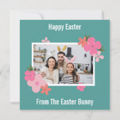 Whimsical Cute Bunny Easter シーズンカード (裏面)