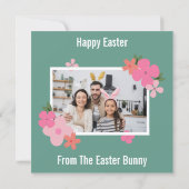 Whimsical Cute Bunny Easter シーズンカード (裏面)