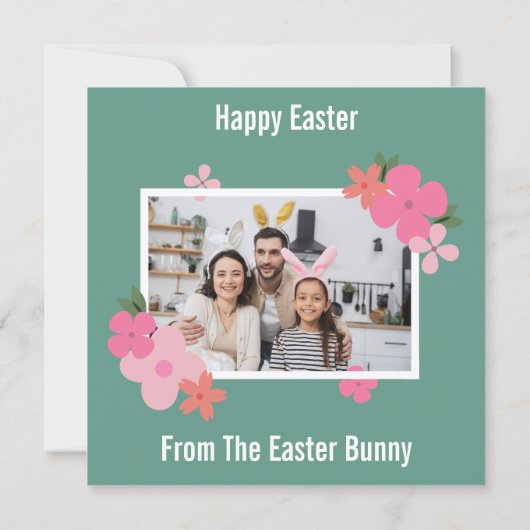 Whimsical Cute Bunny Easter シーズンカード (裏面)