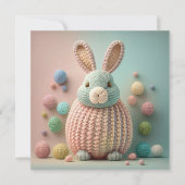 Whimsical Cute Bunny Easter シーズンカード (正面)