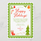 Whimsical Cute Christmas CUSTOM PHOTO Scalloped シーズンカード (裏面)