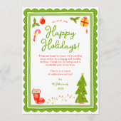 Whimsical Cute Christmas CUSTOM Scalloped シーズンカード (正面)