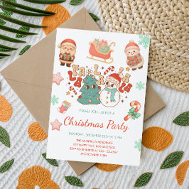 Whimsical Cute Christmas Party Invitation        招待状