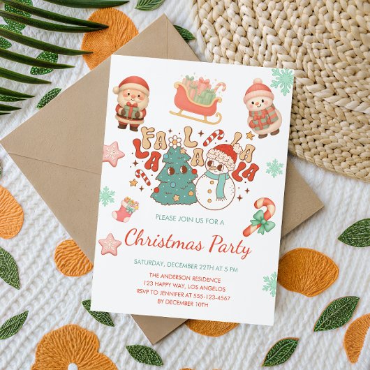 Whimsical Cute Christmas Party Invitation        招待状