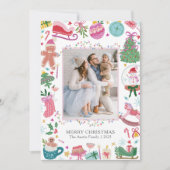 Whimsical Cute Colorful Christmas シーズンカード (正面)