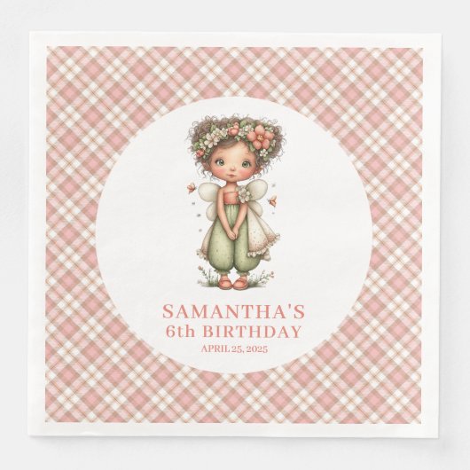 Whimsical Cute Fairy Floral 5th Birthday Party  (正面)