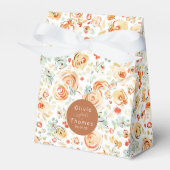 Whimsical Cute Hand Drawn Earthy Flowers Wedding フェイバーボックス (正面サイド)
